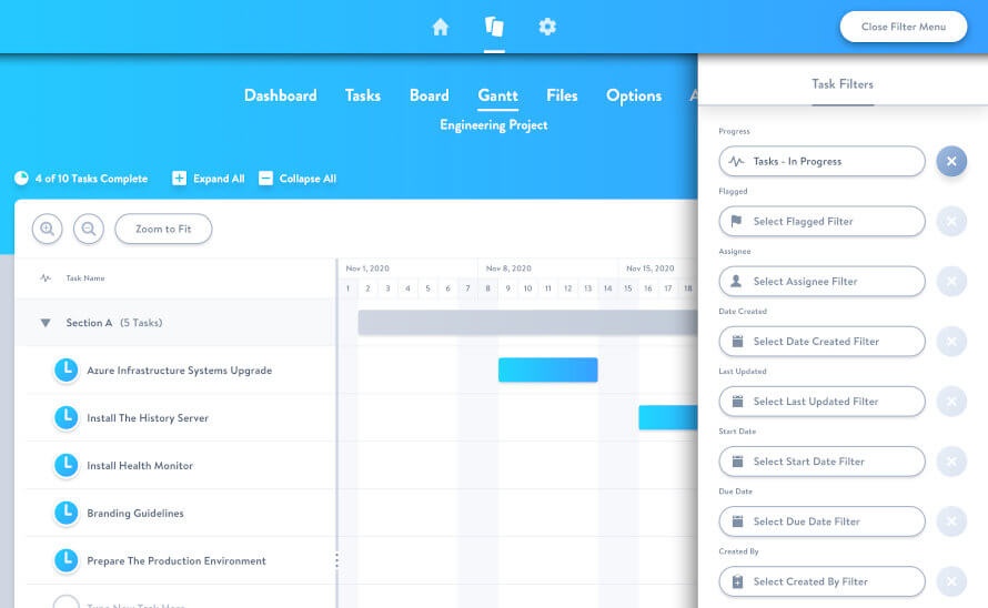 Task Filters - List View