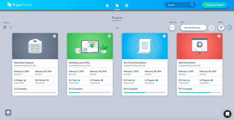 Project Central Saved Filters